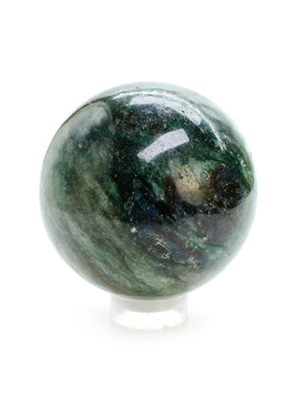 Fuchsite with Kyanite and Garnet Sphere