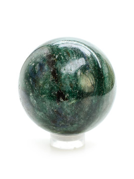 Fuchsite with Kyanite and Garnet Sphere