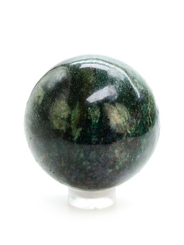 Fuchsite with Kyanite and Garnet Sphere