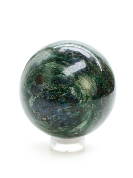 Fuchsite with Kyanite and Garnet Sphere