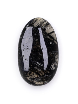 Black Tourmaline in Quartz Palm Stone