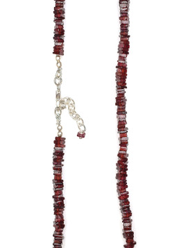 Garnet Square Bead Necklace