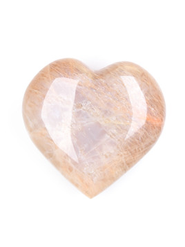Peach Moonstone Heart