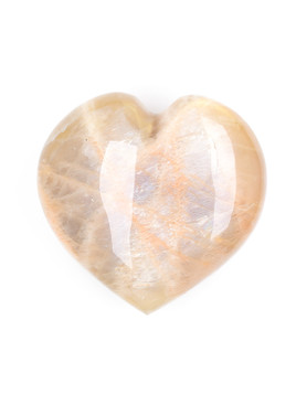 Peach Moonstone Heart