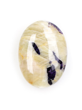 Purple Fluorite in Calcite Palm Stone