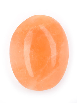 Peach Selenite Palm Stone