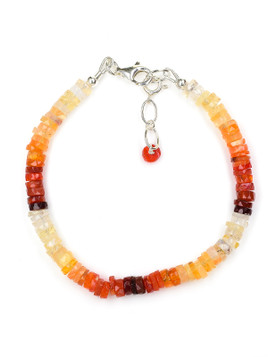 Fire Opal Disc Bracelet