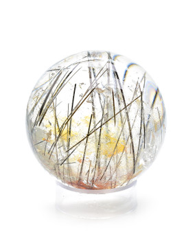 Black Tourmaline in Fire Quartz Sphere