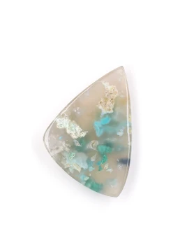 Chrysocolla and Copper in Agate Cabochon