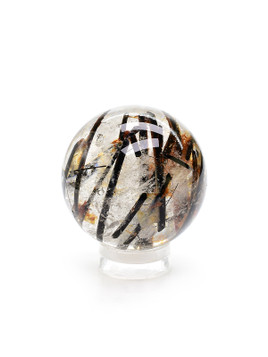 Tourmaline in Quartz Sphere
