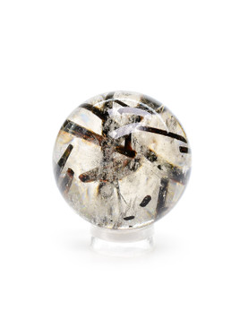 Tourmaline in Quartz Sphere