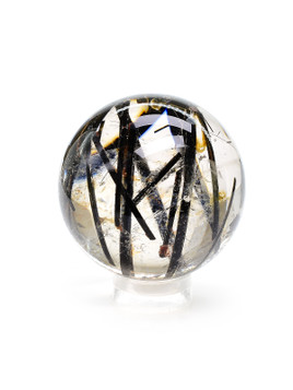 Tourmaline in Quartz Sphere