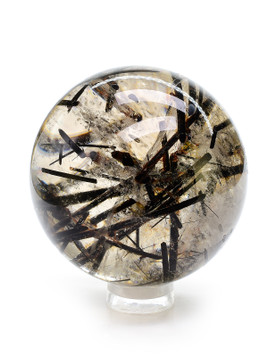 Tourmaline in Quartz Sphere