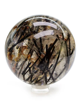 Tourmaline in Quartz Sphere