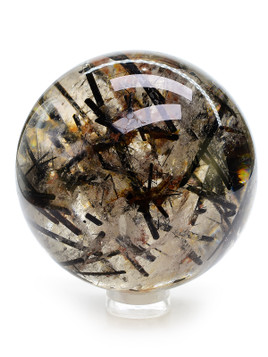 Tourmaline in Quartz Sphere