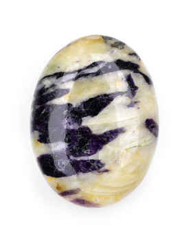 Purple Fluorite in Calcite Palm Stone