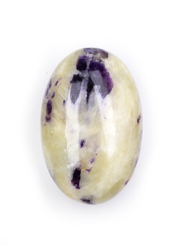 Purple Fluorite in Calcite Palm Stone