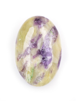 Purple Fluorite in Calcite Palm Stone