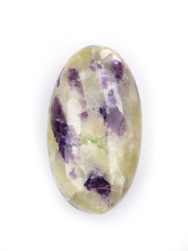 Purple Fluorite in Calcite Palm Stone