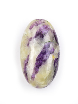 Purple Fluorite in Calcite Palm Stone