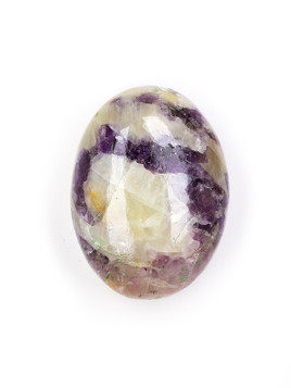 Purple Fluorite in Calcite Palm Stone