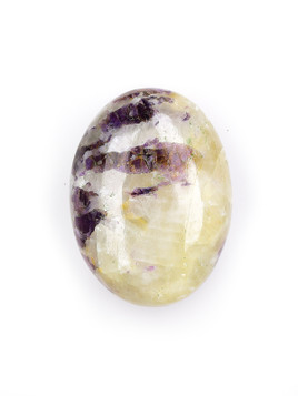 Purple Fluorite in Calcite Palm Stone
