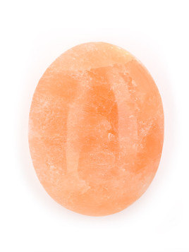 Peach Selenite Palm Stone