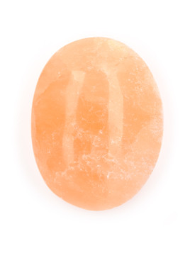 Peach Selenite Palm Stone