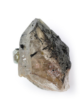 Tourmaline on Quartz with Fluorite