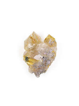 Golden Rutile in Quartz