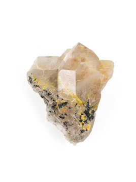 Golden Rutile in Quartz