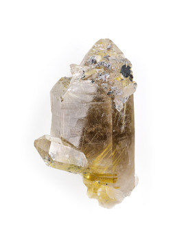 Golden Rutile in Quartz