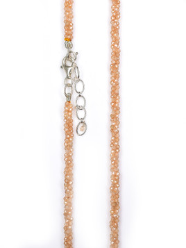 Peach Zircon Twist Necklace