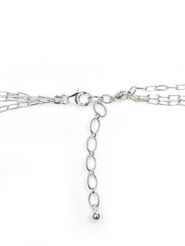 Silver Paper Clip Triple Chain