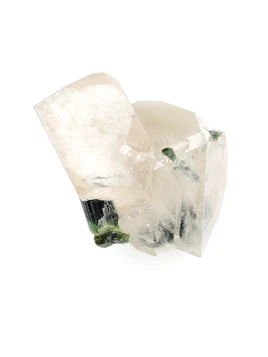 Green Tourmaline on Quartz