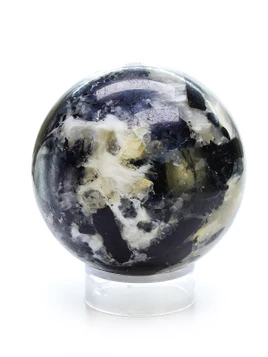 Black Tourmaline in Quartz Agate Sphere