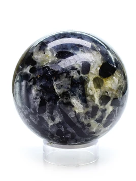 Black Tourmaline in Quartz Agate Sphere