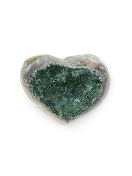 Green Amethyst Geode Heart