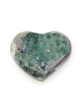 Green Amethyst Geode Heart