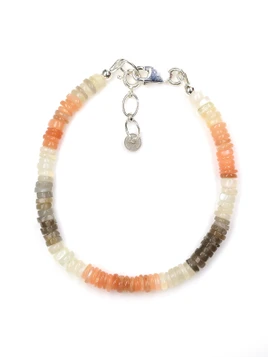 Multi Colored Moonstone Rondel Bracelet