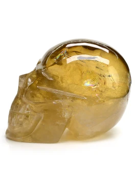 Citrine Rainbow Quartz Skull