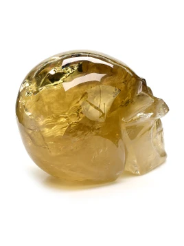 Citrine Rainbow Quartz Skull