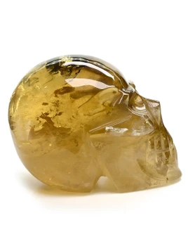 Citrine Rainbow Quartz Skull