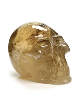 Citrine Rainbow Quartz Skull - 23C1366