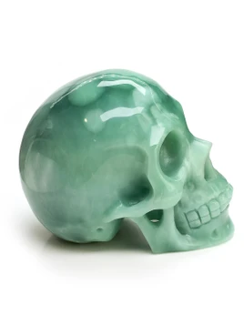 Green Aragonite Skull