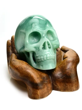 Green Aragonite Skull