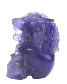 Purple Fluorite Skull with Tiger - 25F1113