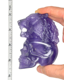 Purple Fluorite Skull with Tiger - 25F1113