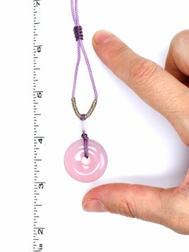 Lavender Chalcedony Donut Pendant on Adjustable Cord