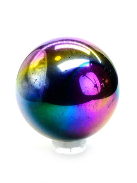 Flame Rainbow Aura Quartz Sphere